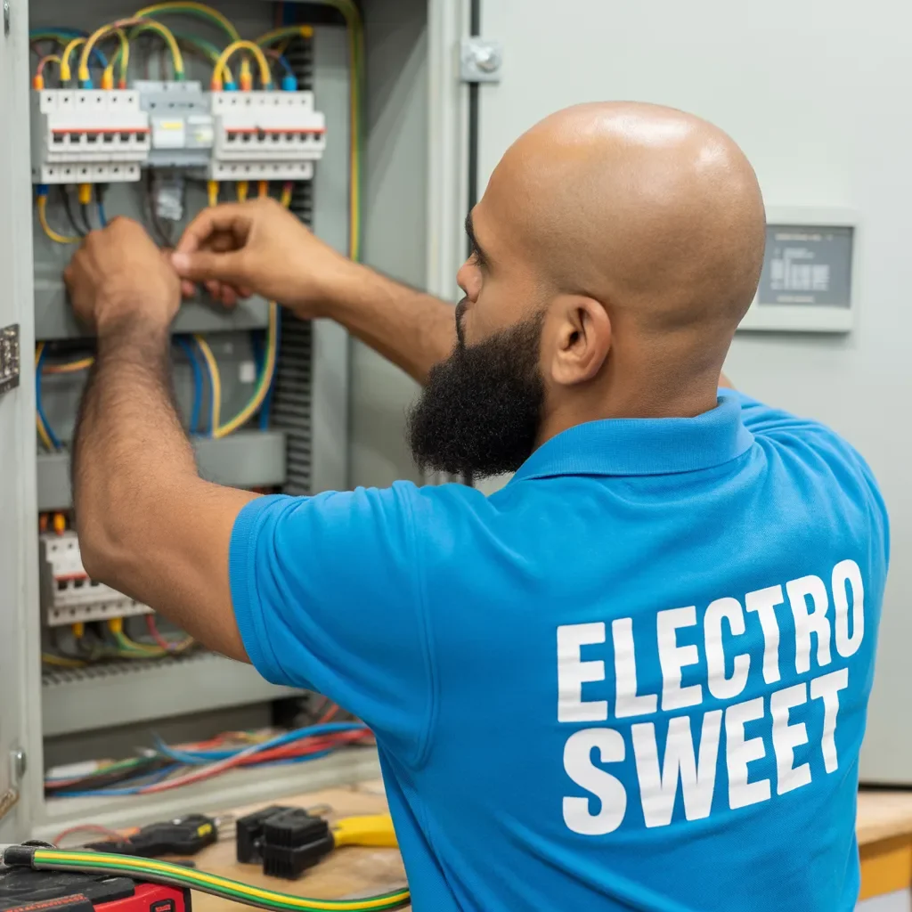 elektricien verhelpt stroomstoring in meterkast  stroomstoring reparatie door professionele elektricien  elektricien lost elektriciteit storing op  spoed elektricien bij stroomstoring  kortsluiting en stroomstoring reparatie